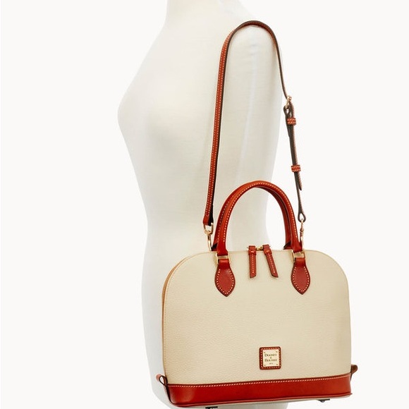 Dooney & Bourke Handbags - Dooney & Bourke Ivory and Tan Satchel